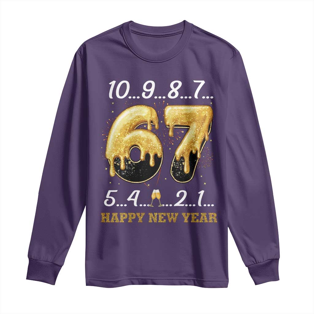 67 Six Seven Meme Long Sleeve Shirt Happy New Year 2026 TS14 Purple Print Your Wear