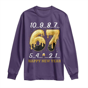 67 Six Seven Meme Long Sleeve Shirt Happy New Year 2026 TS14 Purple Print Your Wear