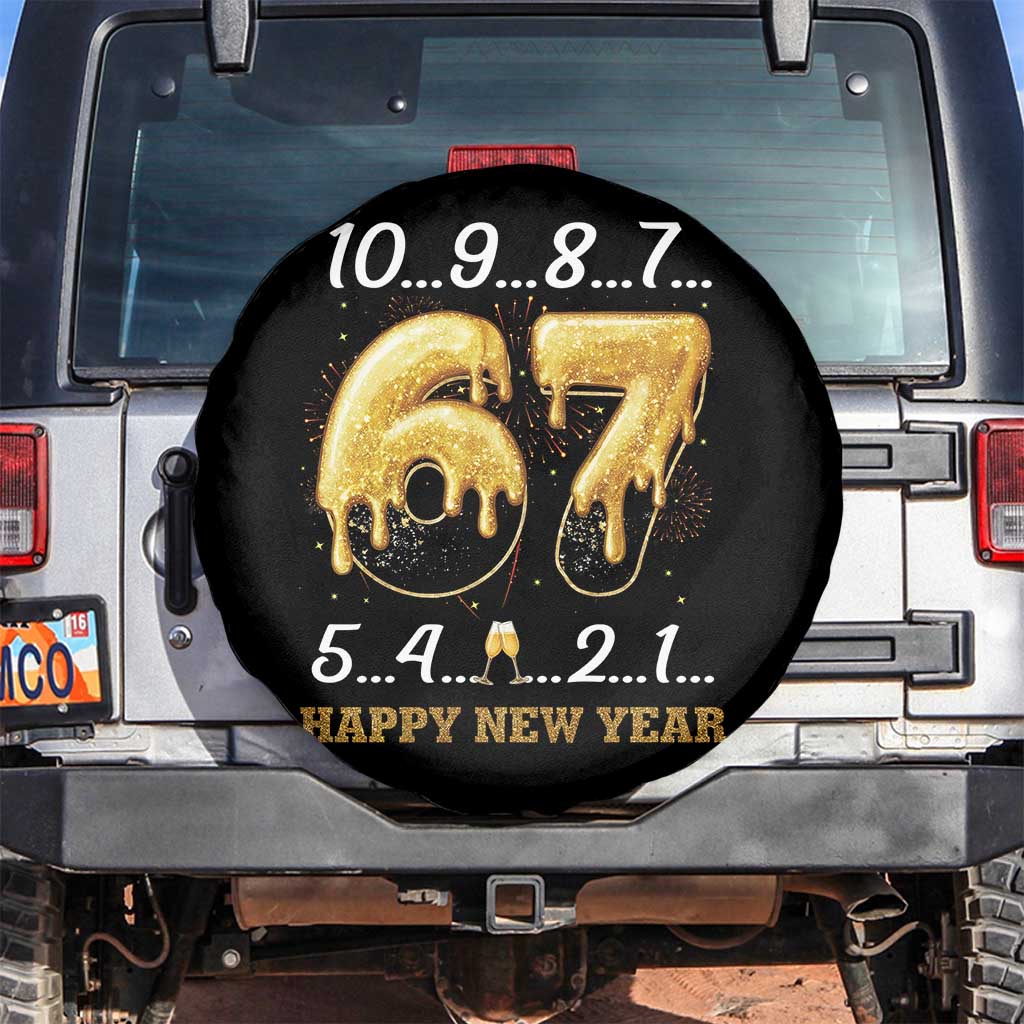 67 Six Seven Meme Spare Tire Cover Happy New Year 2026 TS14 No hole Black Print Your Wear