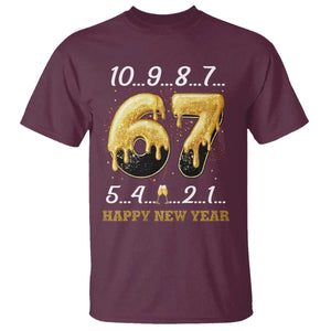 67 Six Seven Meme T Shirt Happy New Year 2026 TS14 Maroon Print Your Wear