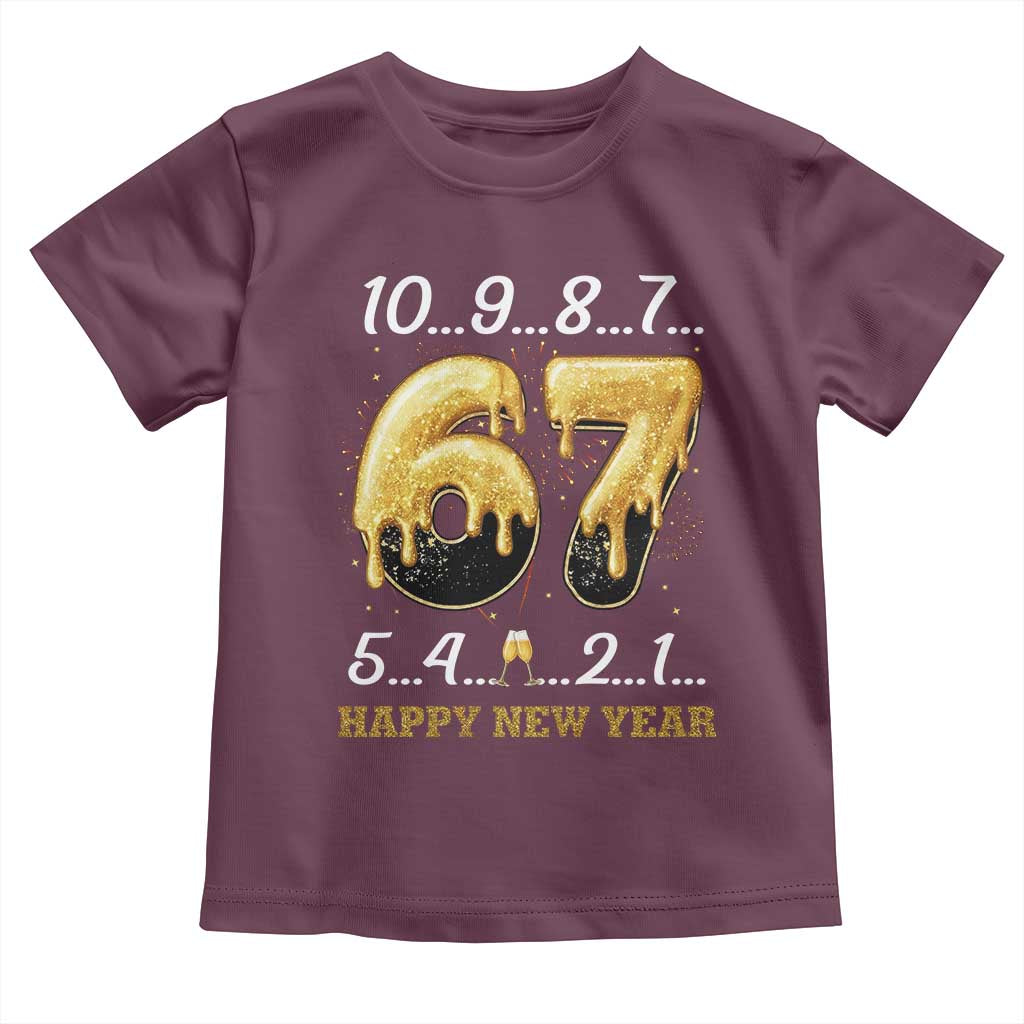 67 Six Seven Meme Toddler T Shirt Happy New Year 2026 TS14 Maroon Print Your Wear