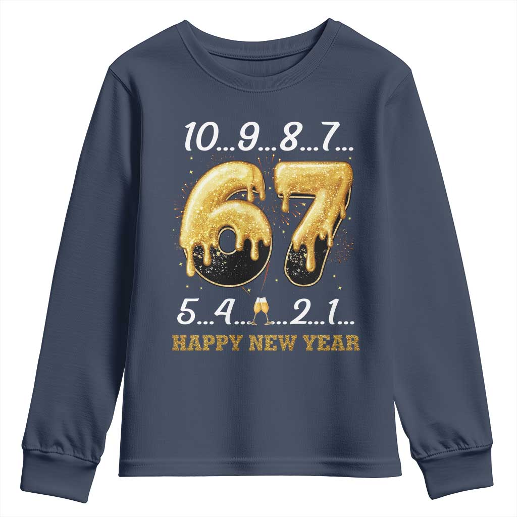 67 Six Seven Meme Youth Sweatshirt Happy New Year 2026 TS14 Navy Print Your Wear