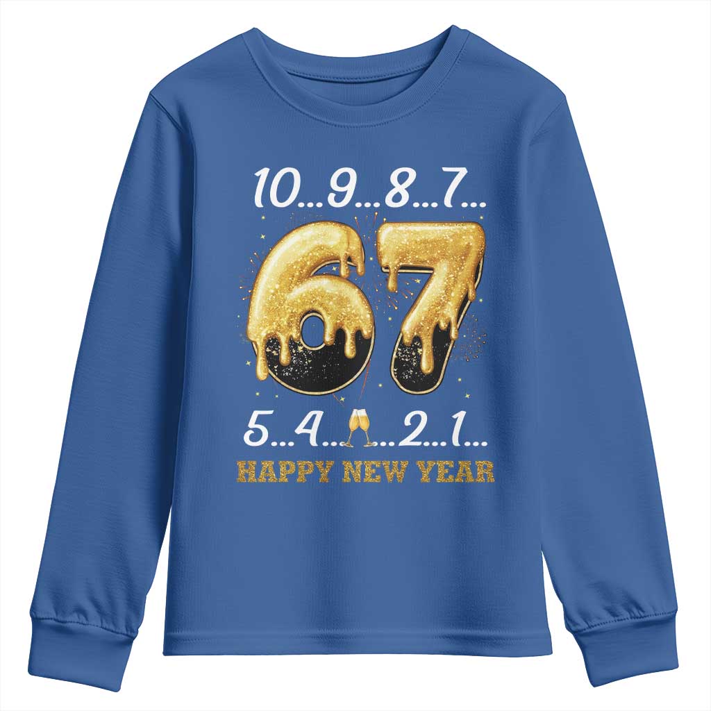 67 Six Seven Meme Youth Sweatshirt Happy New Year 2026 TS14 Royal Blue Print Your Wear