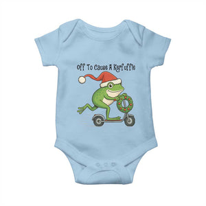 Off To Cause A Kerfuffle Baby Onesie Funny Frog Christmas Meme Weirdcore TS14 Light Blue Print Your Wear