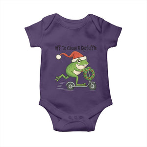 Off To Cause A Kerfuffle Baby Onesie Funny Frog Christmas Meme Weirdcore TS14 Purple Print Your Wear