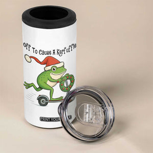 Off To Cause A Kerfuffle 4 in 1 Can Cooler Tumbler Funny Frog Christmas Meme Weirdcore TS14 Print Your Wear