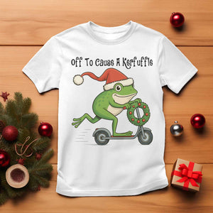 Off To Cause A Kerfuffle T Shirt Funny Frog Christmas Meme Weirdcore TS14 White Print Your Wear