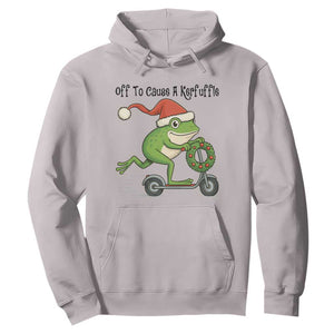Off To Cause A Kerfuffle Hoodie Funny Frog Christmas Meme Weirdcore TS14 Ice Gray Print Your Wear