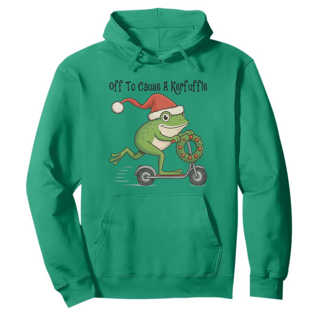 Off To Cause A Kerfuffle Hoodie Funny Frog Christmas Meme Weirdcore TS14 Irish Green Print Your Wear