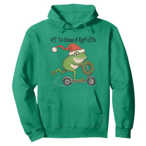 Off To Cause A Kerfuffle Hoodie Funny Frog Christmas Meme Weirdcore TS14 Irish Green Print Your Wear