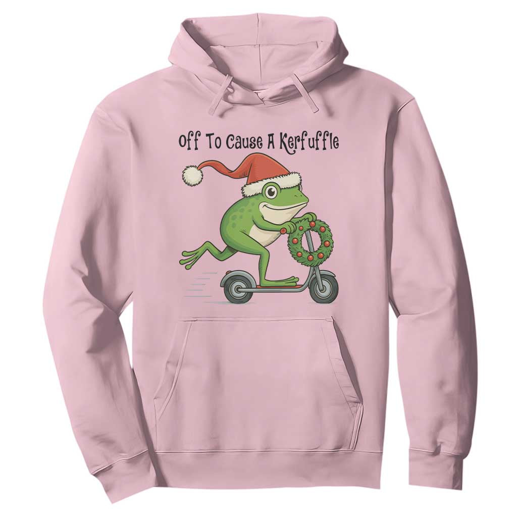 Off To Cause A Kerfuffle Hoodie Funny Frog Christmas Meme Weirdcore TS14 Light Pink Print Your Wear
