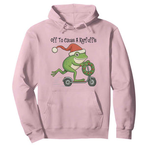 Off To Cause A Kerfuffle Hoodie Funny Frog Christmas Meme Weirdcore TS14 Light Pink Print Your Wear