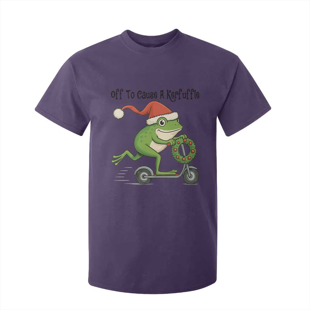 Off To Cause A Kerfuffle T Shirt For Kid Funny Frog Christmas Meme Weirdcore TS14 Purple Print Your Wear