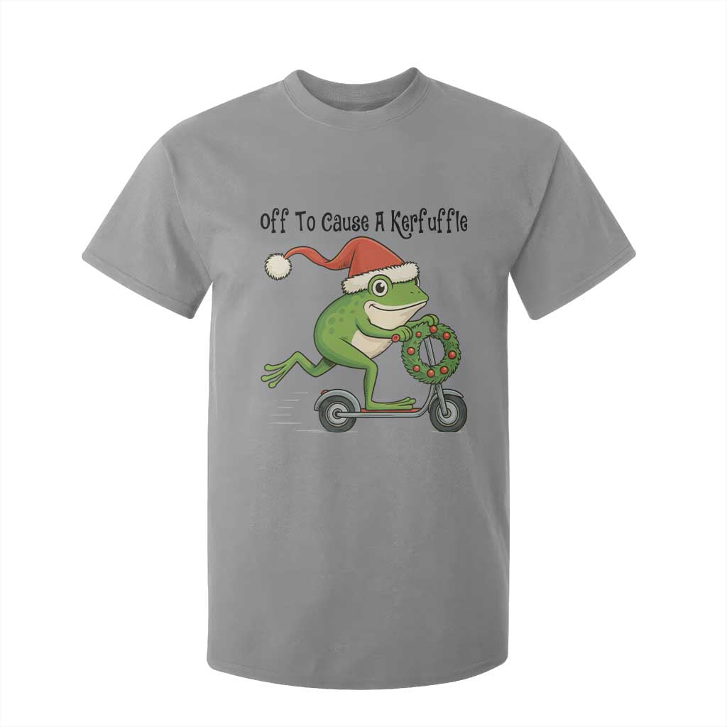 Off To Cause A Kerfuffle T Shirt For Kid Funny Frog Christmas Meme Weirdcore TS14 Sport Gray Print Your Wear