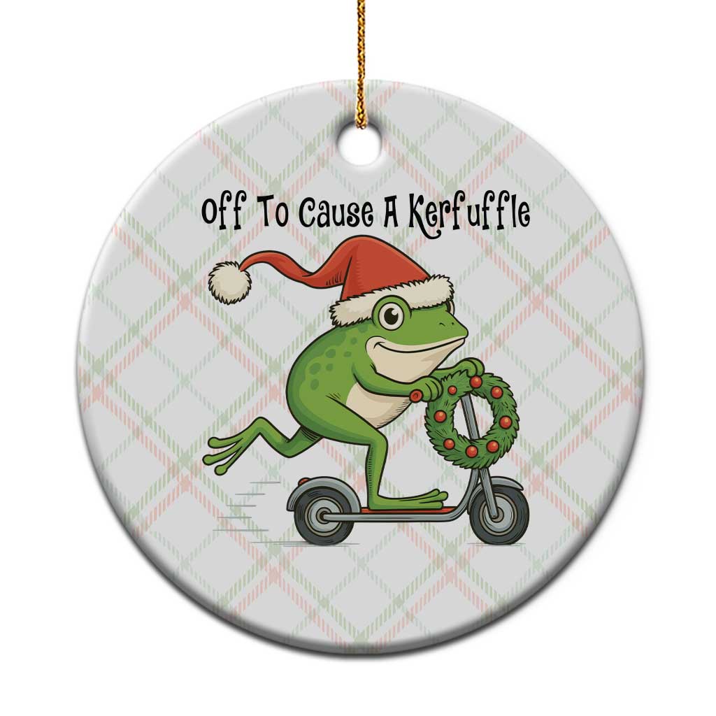 Off To Cause A Kerfuffle Ceramic Ornament Funny Frog Christmas Meme Weirdcore TS14 1pc Christmas Plaid Print Your Wear