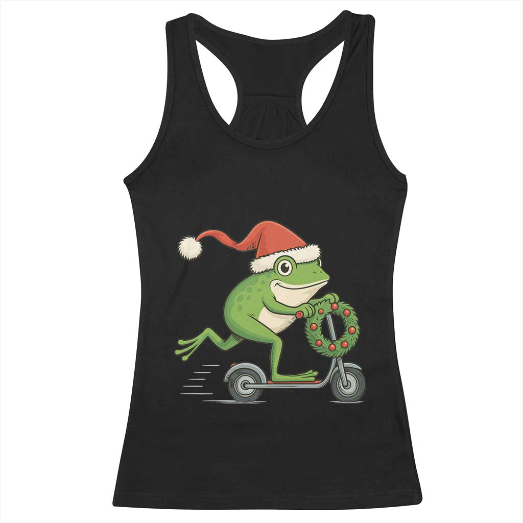 Off To Cause A Kerfuffle Racerback Tank Top Funny Frog Christmas Meme Weirdcore TS14 Black Print Your Wear