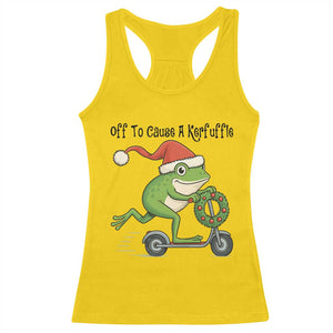 Off To Cause A Kerfuffle Racerback Tank Top Funny Frog Christmas Meme Weirdcore TS14 Daisy Print Your Wear