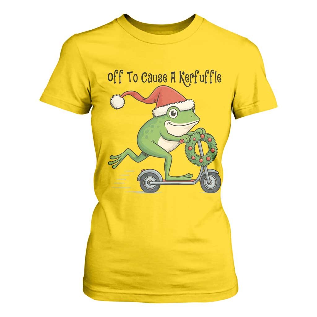 Off To Cause A Kerfuffle T Shirt For Women Funny Frog Christmas Meme Weirdcore TS14 Daisy Print Your Wear
