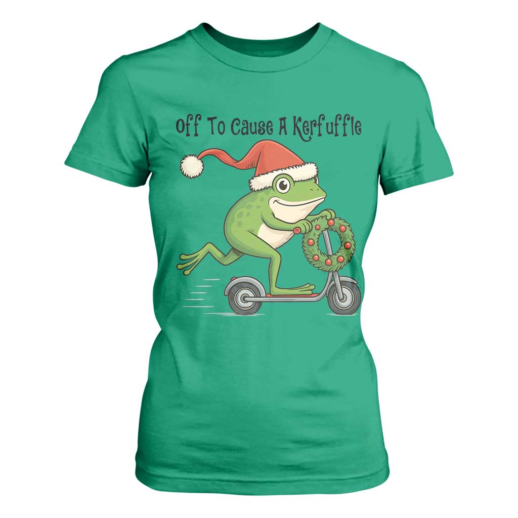 Off To Cause A Kerfuffle T Shirt For Women Funny Frog Christmas Meme Weirdcore - Print Your Wear