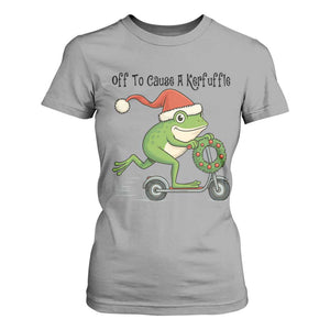 Off To Cause A Kerfuffle T Shirt For Women Funny Frog Christmas Meme Weirdcore TS14 Sport Gray Print Your Wear
