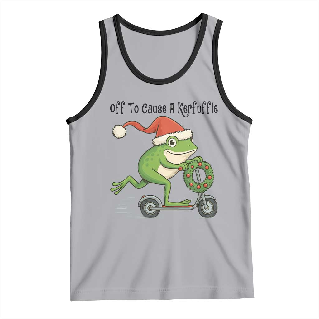 Off To Cause A Kerfuffle Tank Top Funny Frog Christmas Meme Weirdcore TS14 Athletic Heather Black Print Your Wear