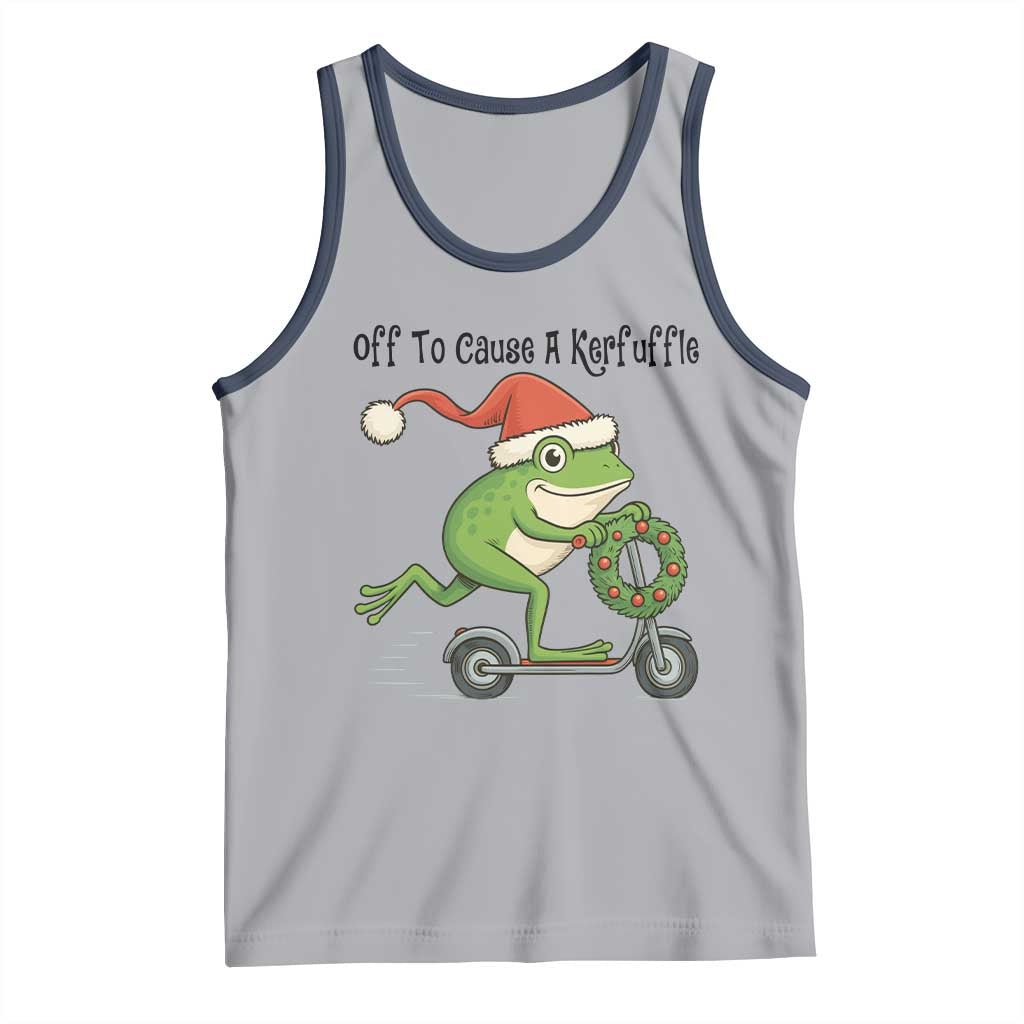 Off To Cause A Kerfuffle Tank Top Funny Frog Christmas Meme Weirdcore TS14 Athletic Heather Navy Print Your Wear