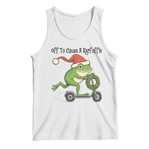 Off To Cause A Kerfuffle Tank Top Funny Frog Christmas Meme Weirdcore TS14 White Print Your Wear