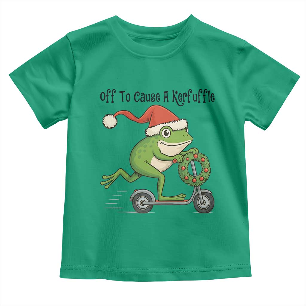 Off To Cause A Kerfuffle Toddler T Shirt Funny Frog Christmas Meme Weirdcore TS14 Irish Green Print Your Wear