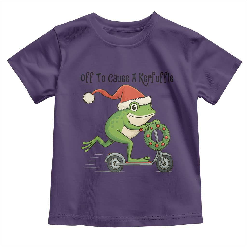 Off To Cause A Kerfuffle Toddler T Shirt Funny Frog Christmas Meme Weirdcore TS14 Purple Print Your Wear