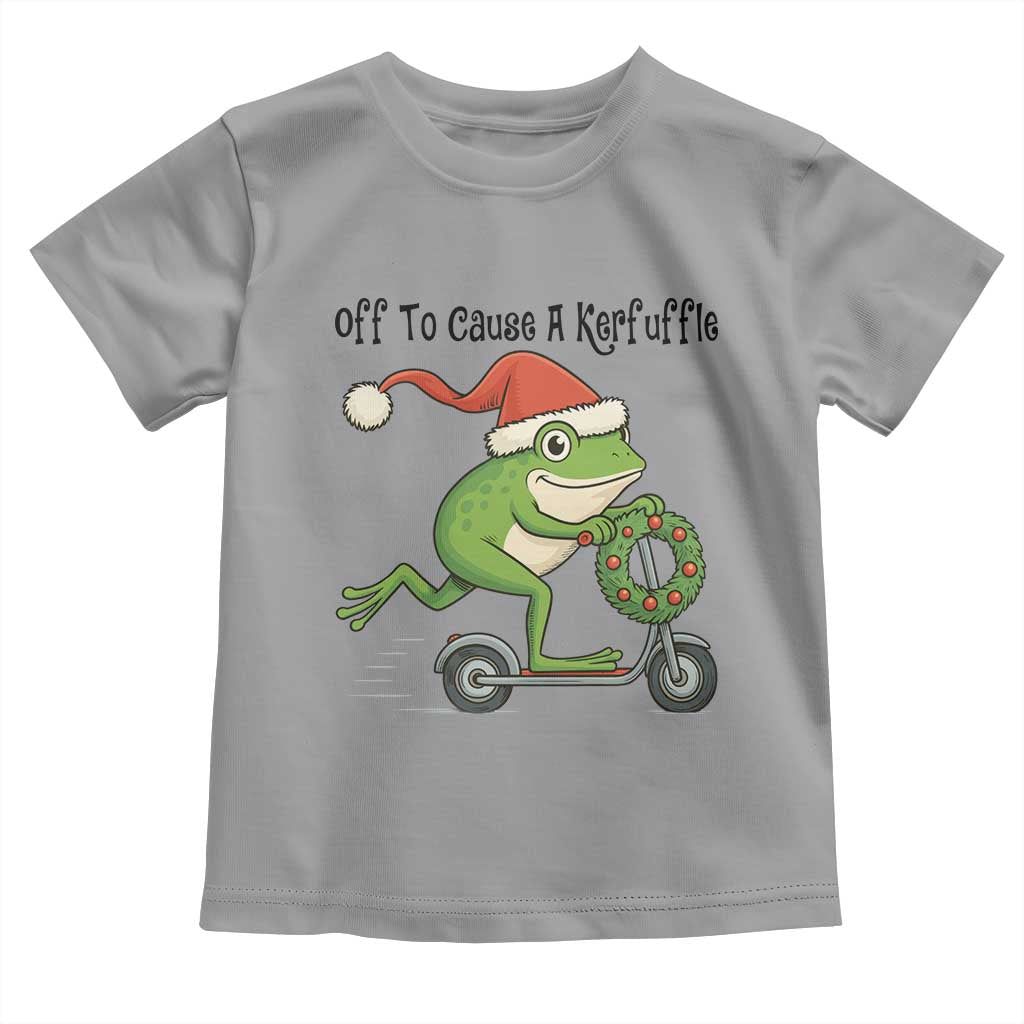 Off To Cause A Kerfuffle Toddler T Shirt Funny Frog Christmas Meme Weirdcore TS14 Sport Gray Print Your Wear
