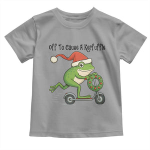 Off To Cause A Kerfuffle Toddler T Shirt Funny Frog Christmas Meme Weirdcore TS14 Sport Gray Print Your Wear