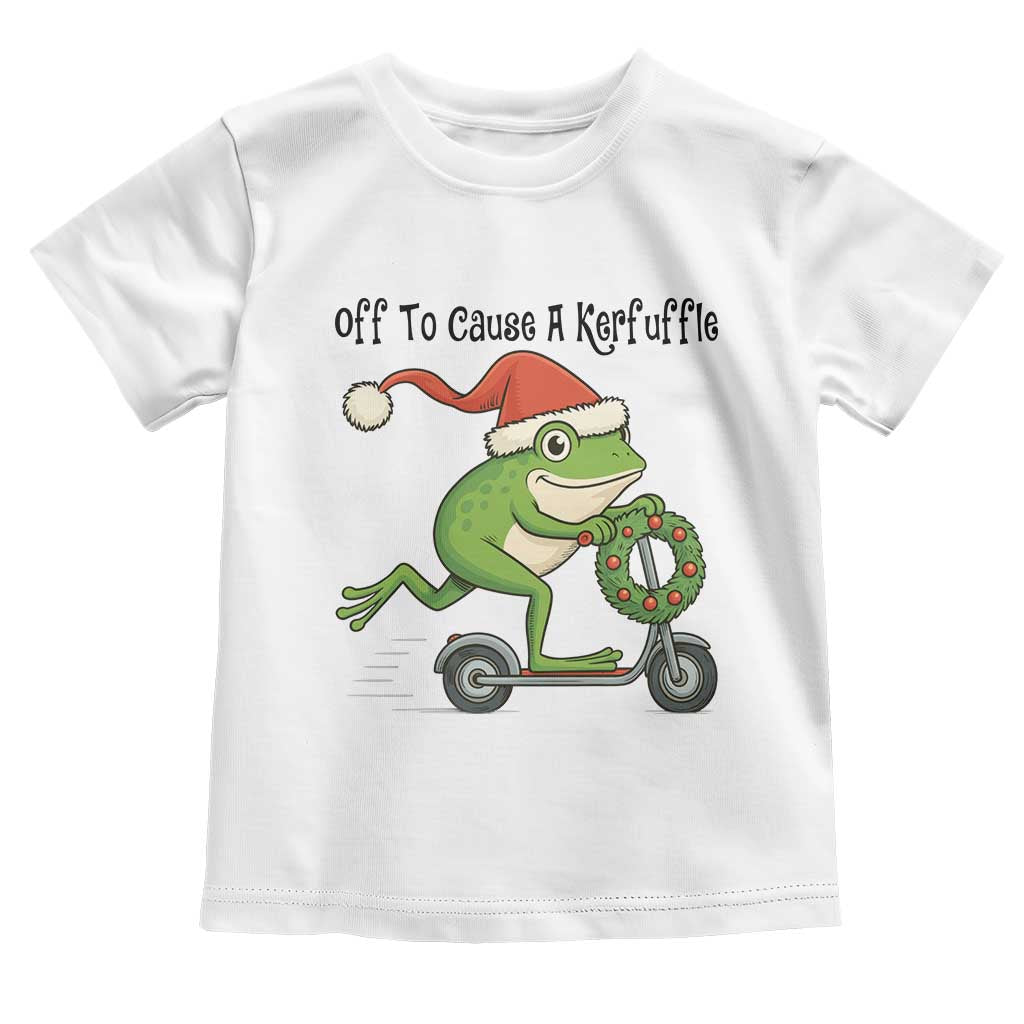 Off To Cause A Kerfuffle Toddler T Shirt Funny Frog Christmas Meme Weirdcore TS14 White Print Your Wear
