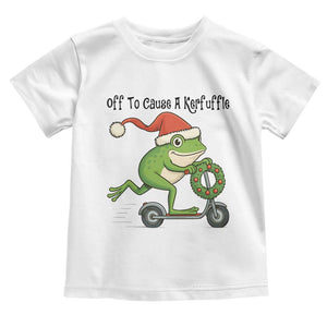 Off To Cause A Kerfuffle Toddler T Shirt Funny Frog Christmas Meme Weirdcore TS14 White Print Your Wear