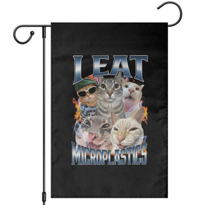 Funny Cat Meme Garden Flag I Eat Microplastics TS14 Black Print Your Wear