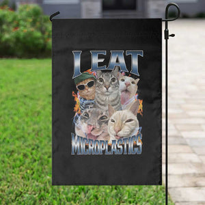 Funny Cat Meme Garden Flag I Eat Microplastics TS14 Print Your Wear
