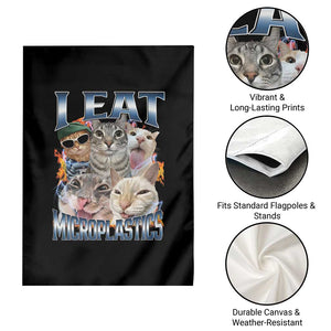 Funny Cat Meme Garden Flag I Eat Microplastics TS14 Print Your Wear
