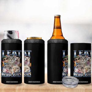 Funny Cat Meme 4 in 1 Can Cooler Tumbler I Eat Microplastics TS14 Print Your Wear