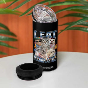Funny Cat Meme 4 in 1 Can Cooler Tumbler I Eat Microplastics TS14 Print Your Wear
