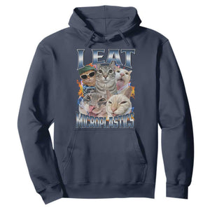 Funny Cat Meme Hoodie I Eat Microplastics TS14 Navy Print Your Wear