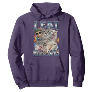 Funny Cat Meme Hoodie I Eat Microplastics TS14 Purple Print Your Wear