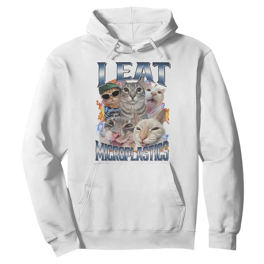 Funny Cat Meme Hoodie I Eat Microplastics TS14 White Print Your Wear