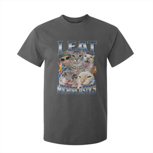 Funny Cat Meme T Shirt For Kid I Eat Microplastics TS14 Dark Heather Print Your Wear
