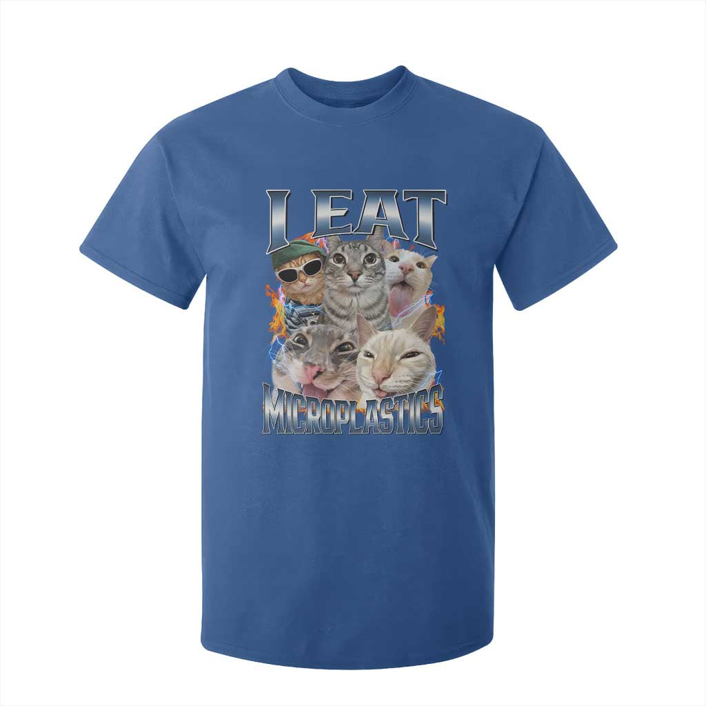 Funny Cat Meme T Shirt For Kid I Eat Microplastics TS14 Royal Blue Print Your Wear