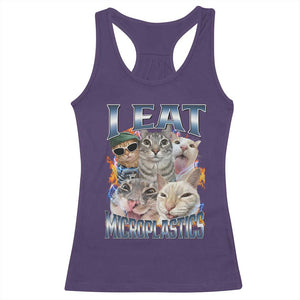 Funny Cat Meme Racerback Tank Top I Eat Microplastics TS14 Purple Print Your Wear