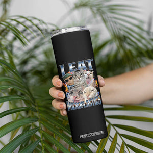 Funny Cat Meme Skinny Tumbler I Eat Microplastics TS14 Print Your Wear