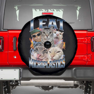 Funny Cat Meme Spare Tire Cover I Eat Microplastics TS14 Black Print Your Wear