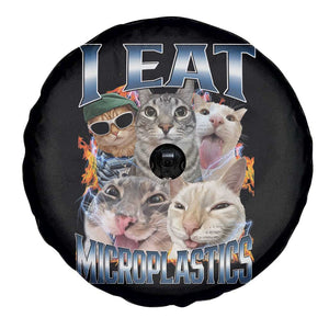 Funny Cat Meme Spare Tire Cover I Eat Microplastics TS14 Print Your Wear