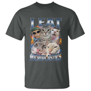 Funny Cat Meme T Shirt I Eat Microplastics TS14 Dark Heather Print Your Wear