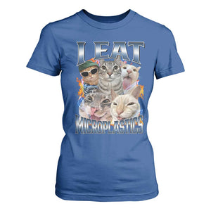 Funny Cat Meme T Shirt For Women I Eat Microplastics TS14 Royal Blue Print Your Wear