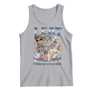 Funny Cat Meme Tank Top I Eat Microplastics TS14 Athletic Heather Print Your Wear